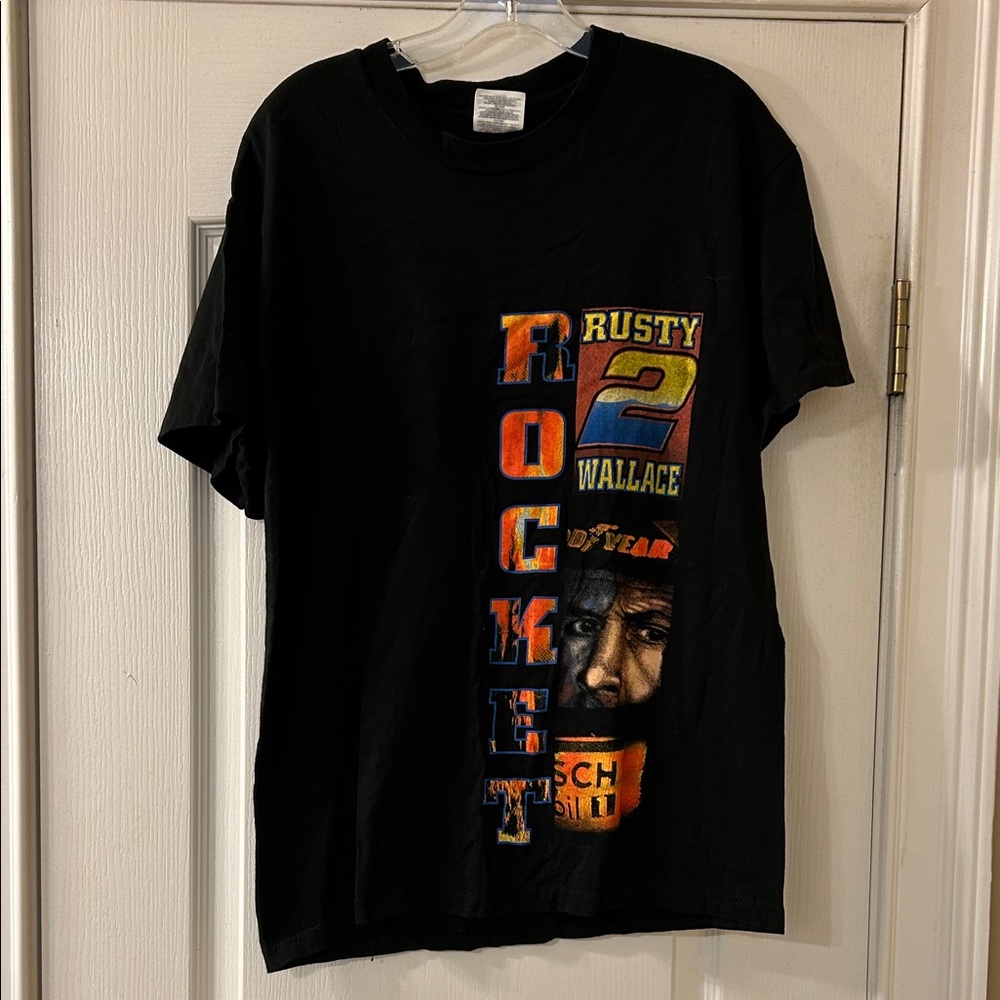 Vintage Rusty Wallace NASCAR Black Racing  Tee